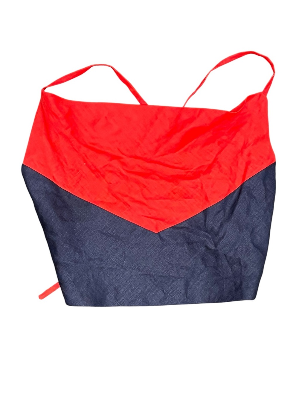 NWT HEMLINE | Spaghetti Crop Piper Top Navy Red L